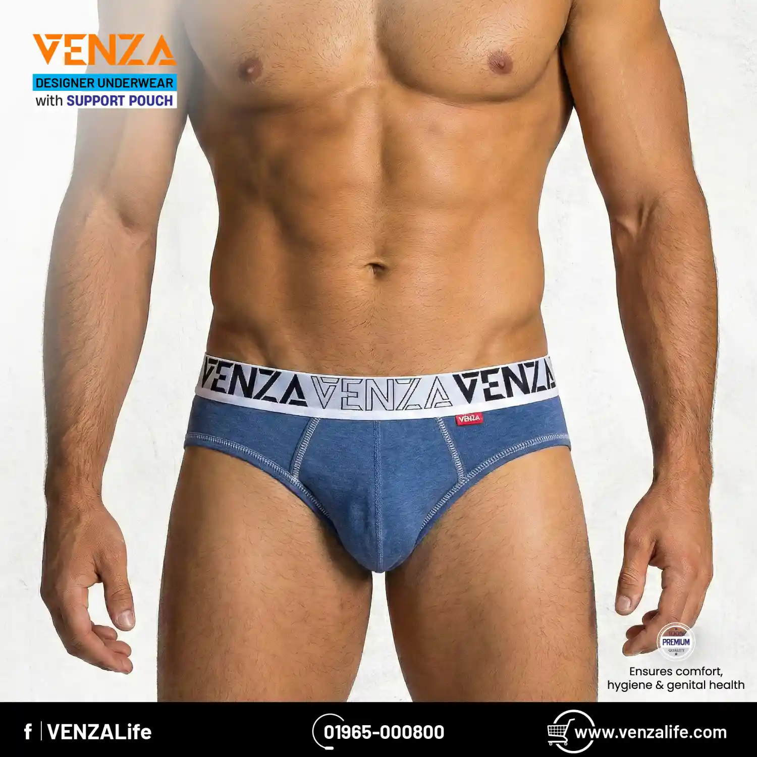 V- Shape Brief – Denim Blue